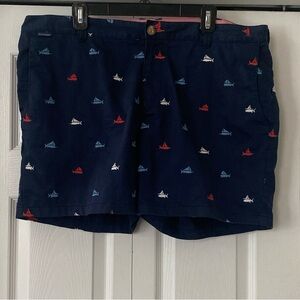 Columbia PFG Men’s Regular Fit Navy Blue Red White Fish Print Short size 40/6